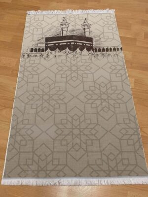 Holy Kaaba in Mecca Saudi Arabia, Hand Drawn Sketch Vector illus Praying Rug SN-020